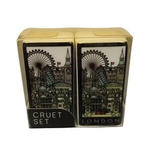 Vtg London Cityscape Cruet Set 9670 Salt Pepper Shakers Collectible Souvenir New